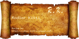 Rodler Kitti névjegykártya